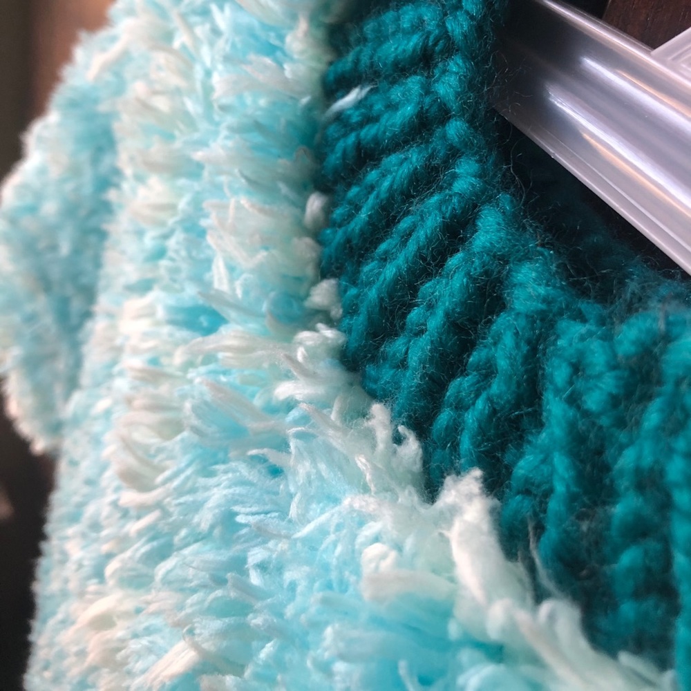Hand knit sherpa pullover-super cute & dreamy soft